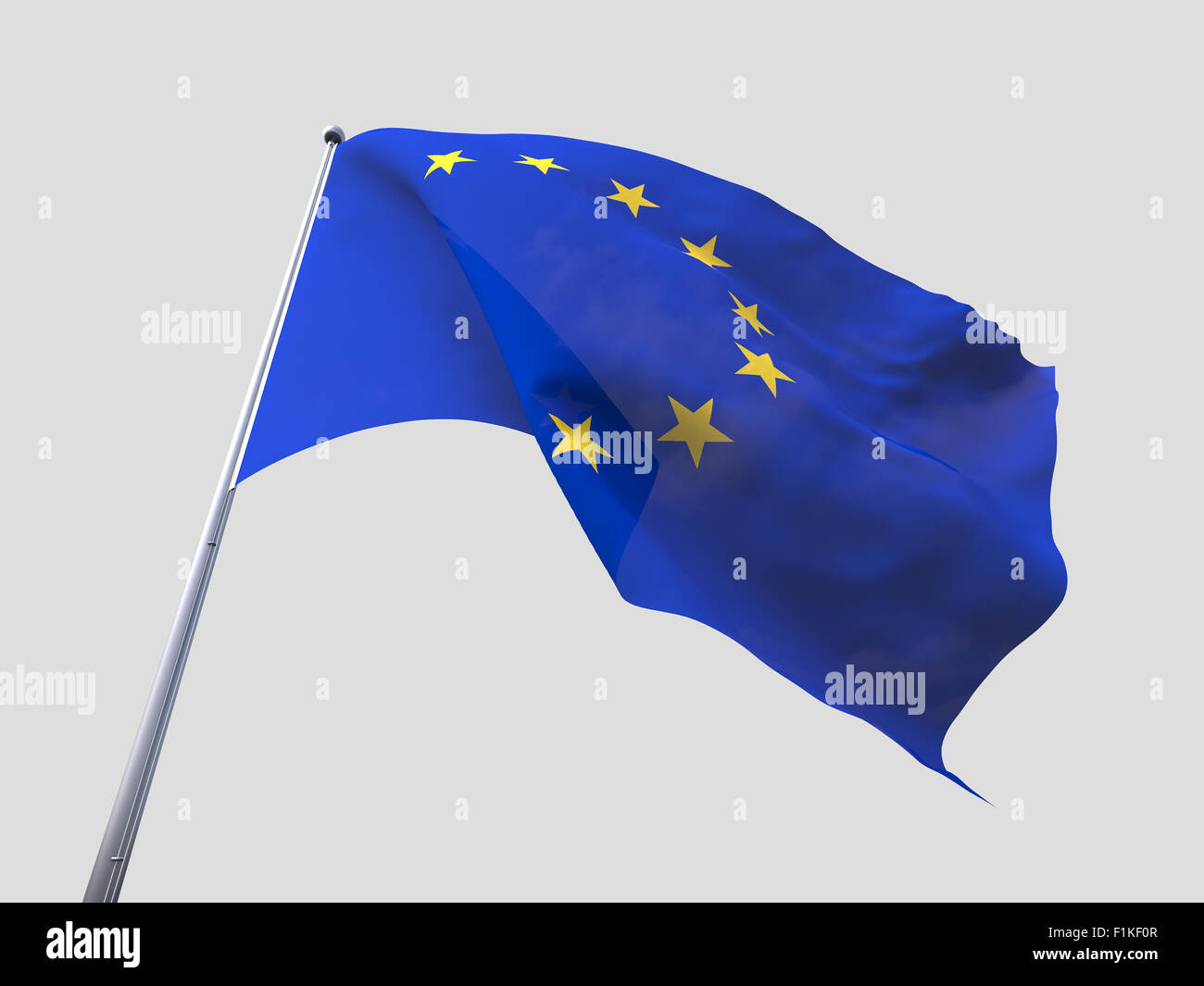 European Union flying flag isolate on white background. Stock Photo