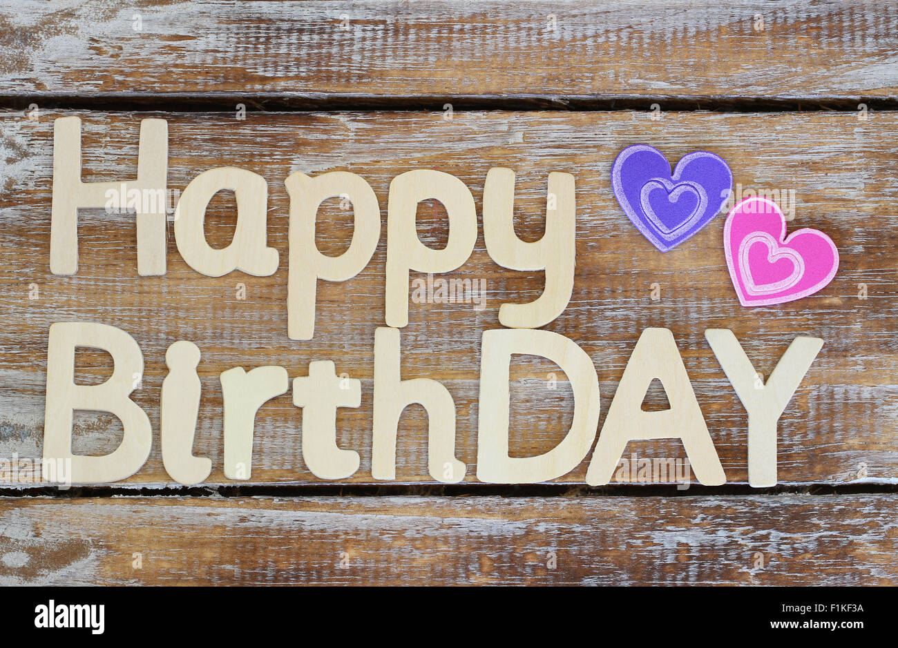 Happy birthday written with wooden letters on rustic wood Stock Photo ...
