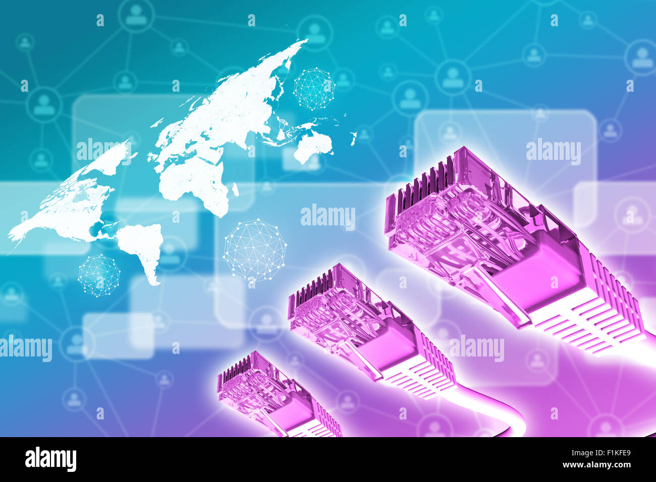 Computer cables on colorful background Stock Photo Alamy