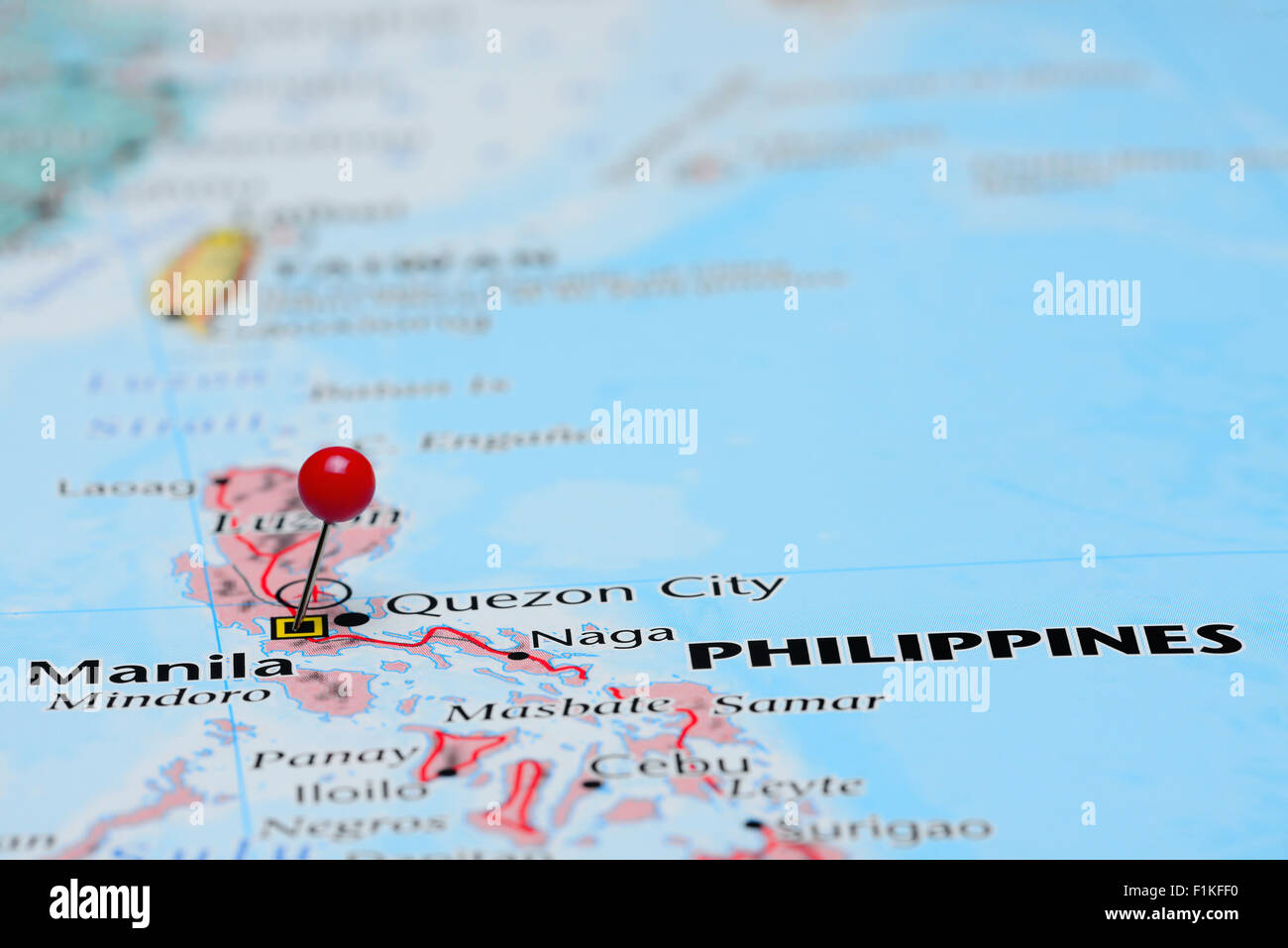Manila Pinned On A Map Of Asia F1KFF0 