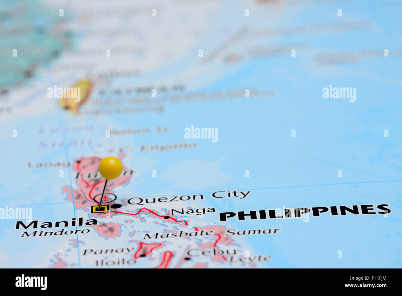 Manila Pinned On A Map Of Asia F1KFJM 