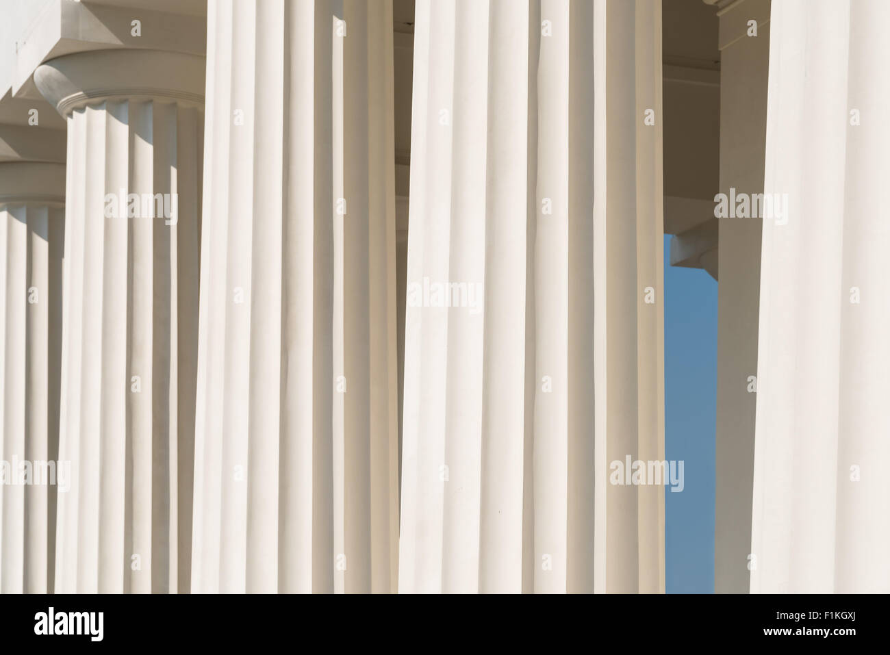 Doric Columns Of Ancient Greek Temple Stock Photo