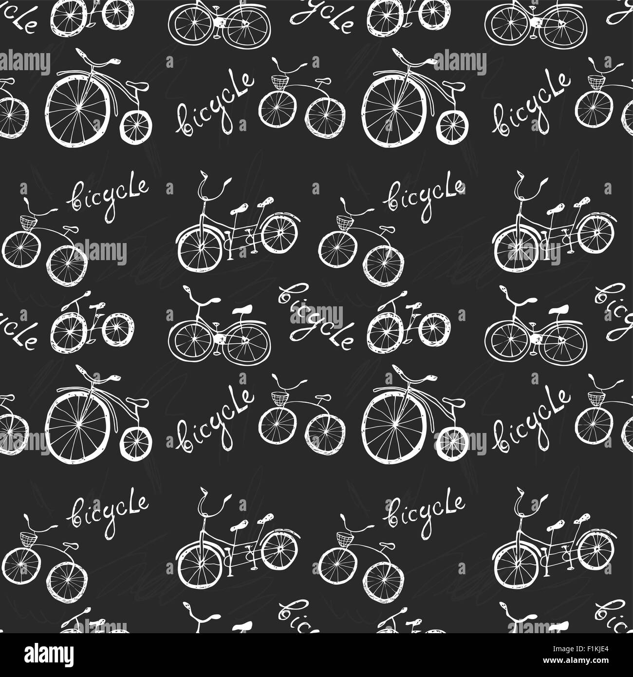 Cute doodle bicycles on white background Stock Vector Image & Art - Alamy