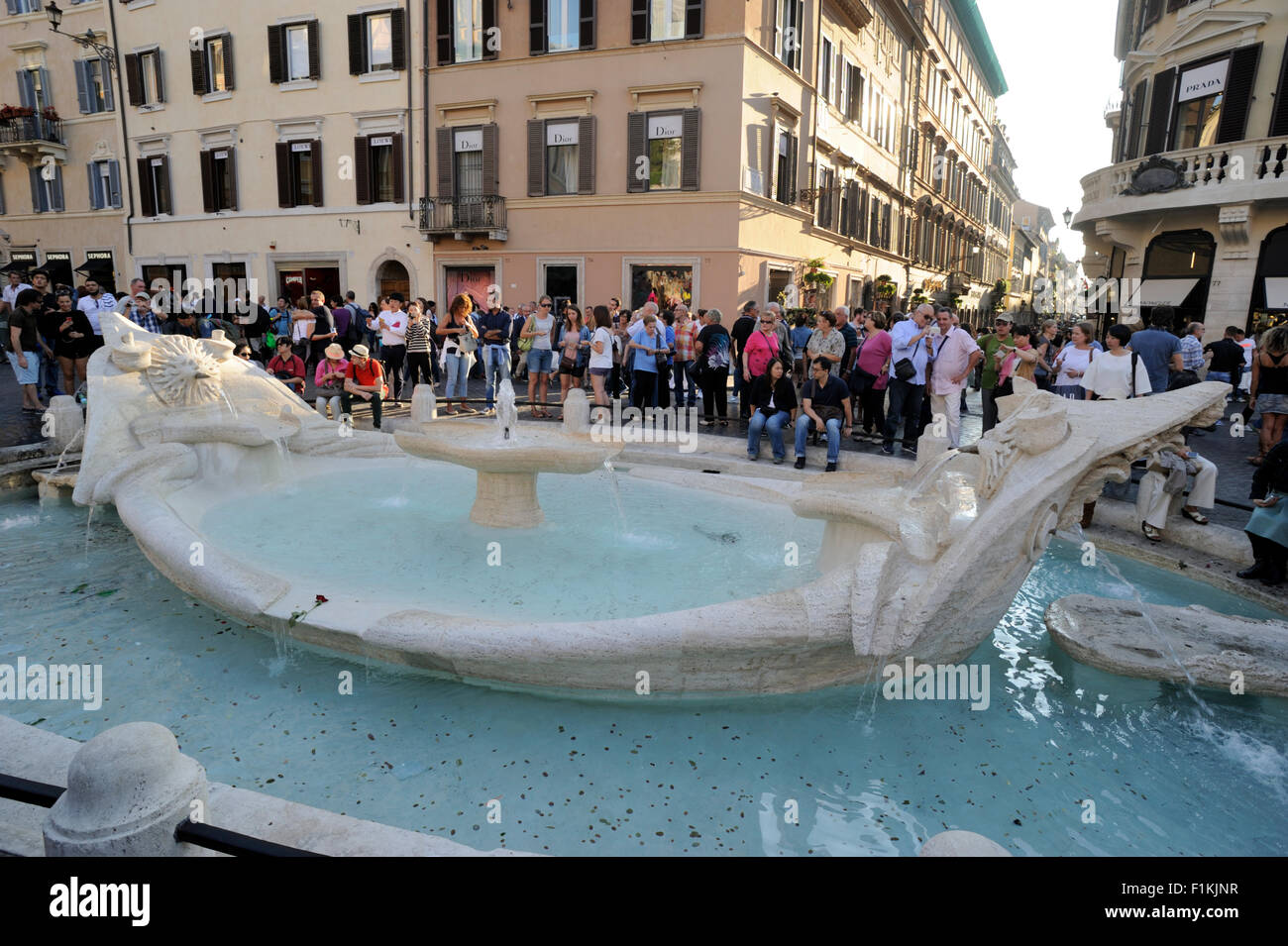 Barcaccia fountain, Piazza di Spagna, Rome, Italy Stock Photo