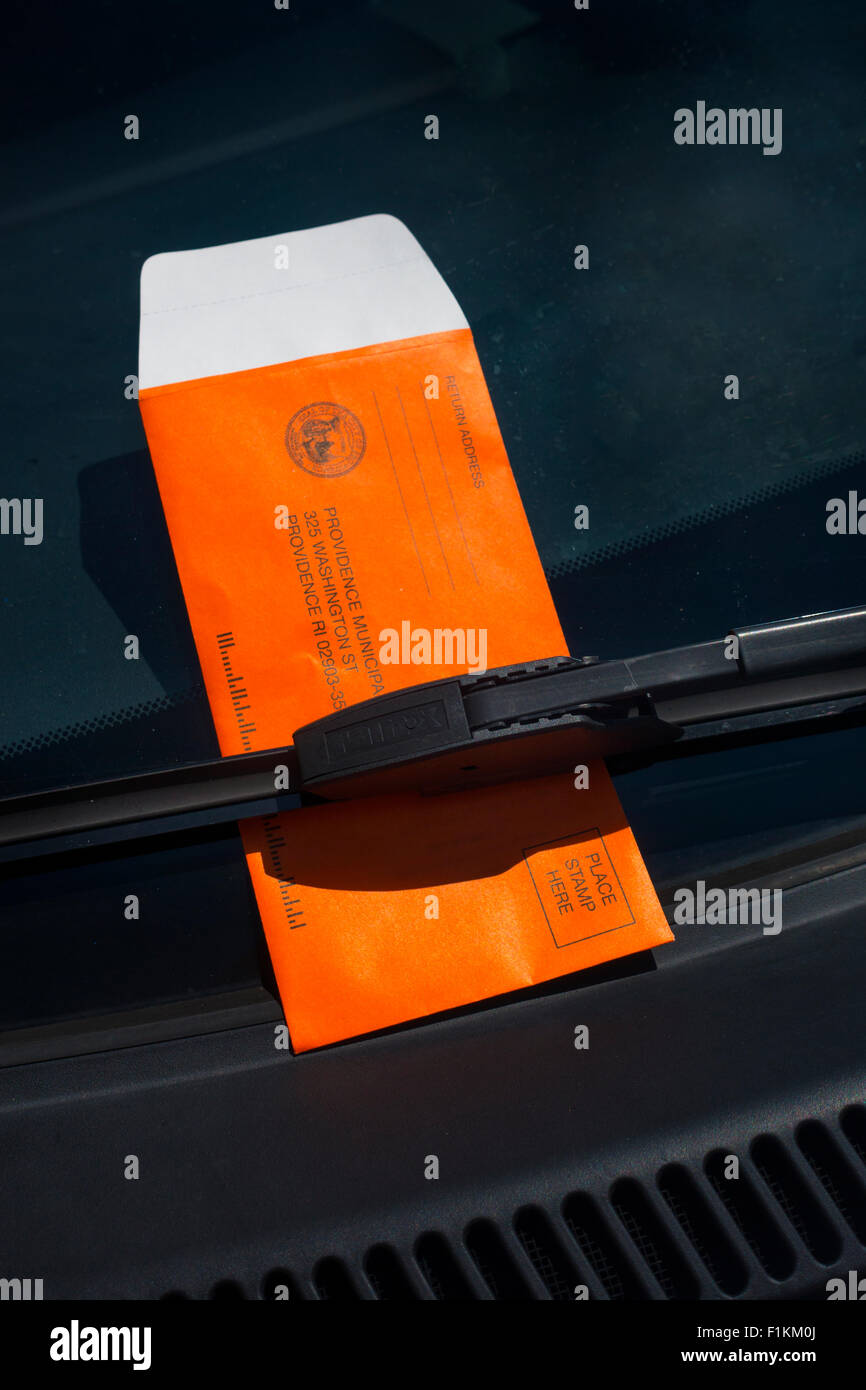 parking ticket on cars Stock Photo Alamy