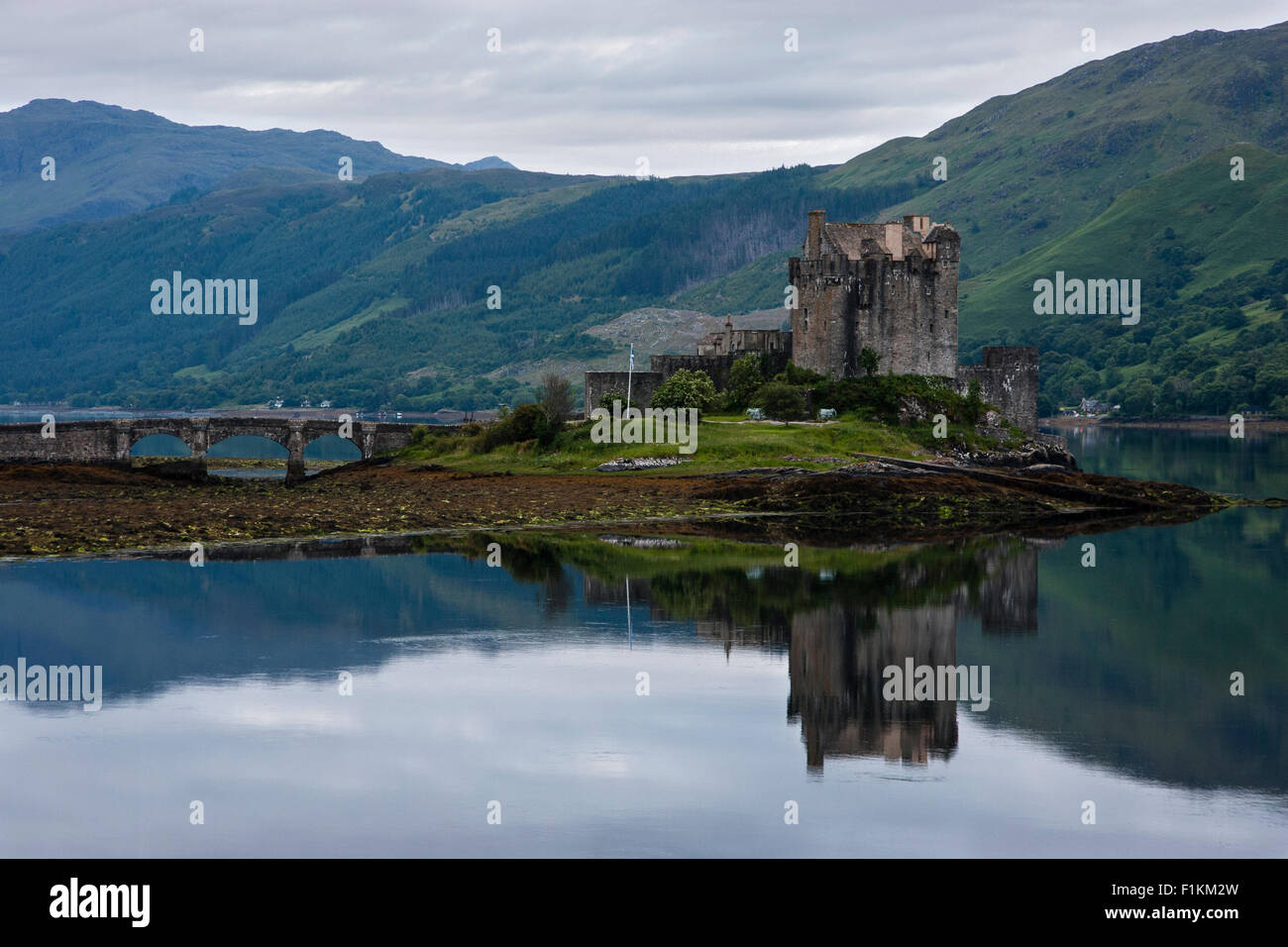 Eilean Donan Castle, Scottish Highlands at dawn. Stock Photo