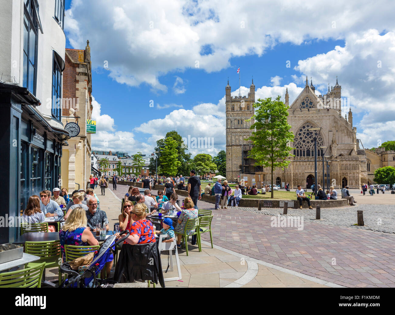 Pizza Express restaurant on Cathedral Yard in the city centre, Exeter, Devon, England, UK Stock Photo