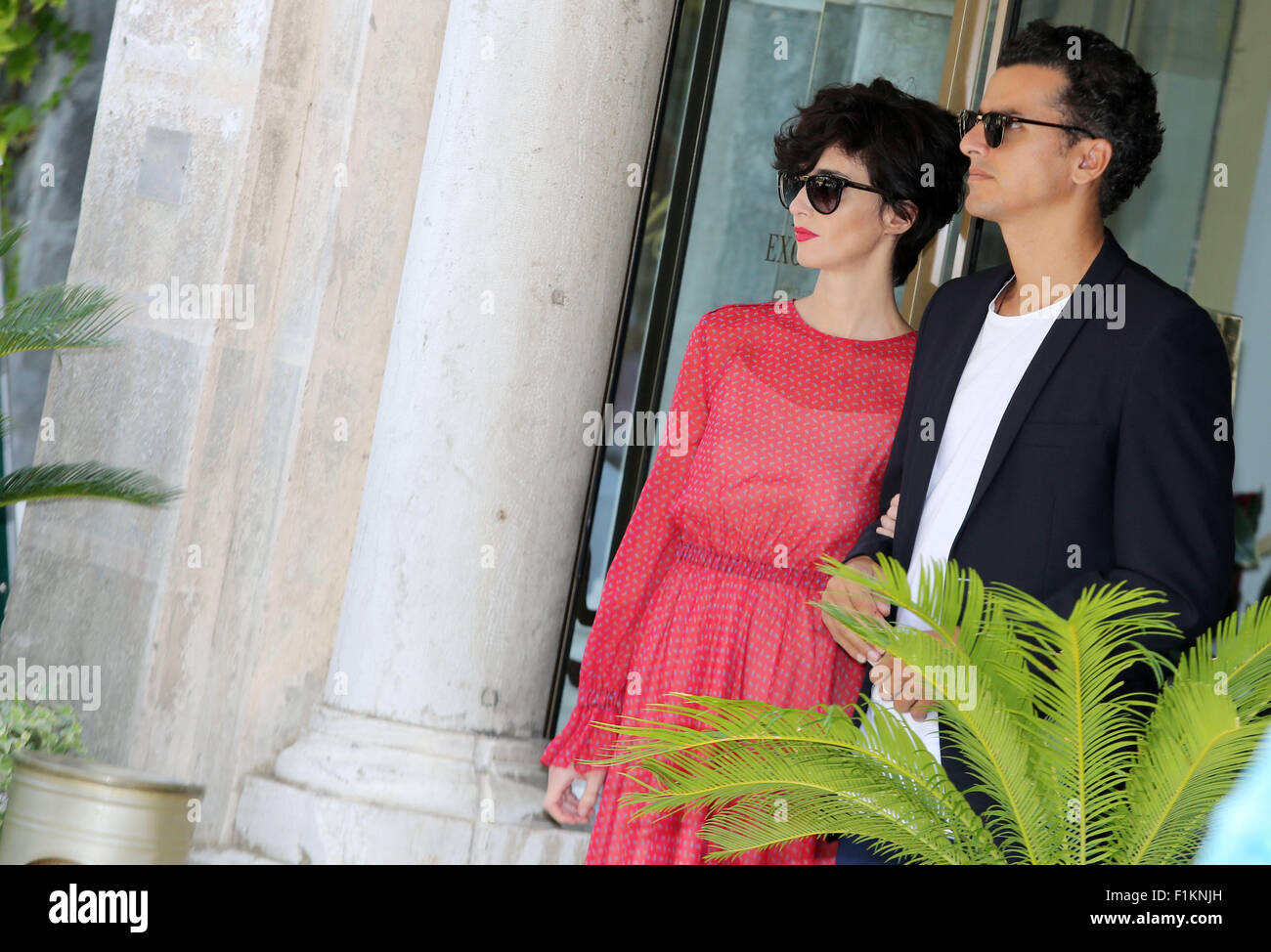 Venice, Italy. 3rd September, 2015. Paz Vega with his husband Orson Salazar sightings at Excelsior Hotel during the 72th Venice Film Festival on 03 September, 2015 in Venice Credit:  Andrea Spinelli/Alamy Live News Stock Photo
