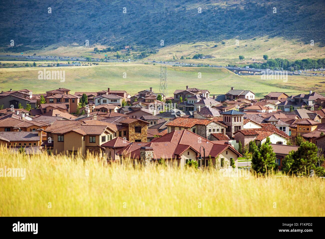 Denver Rural Area Denver Metro Residential Area. Colorado Architecture Stock Photo - Alamy