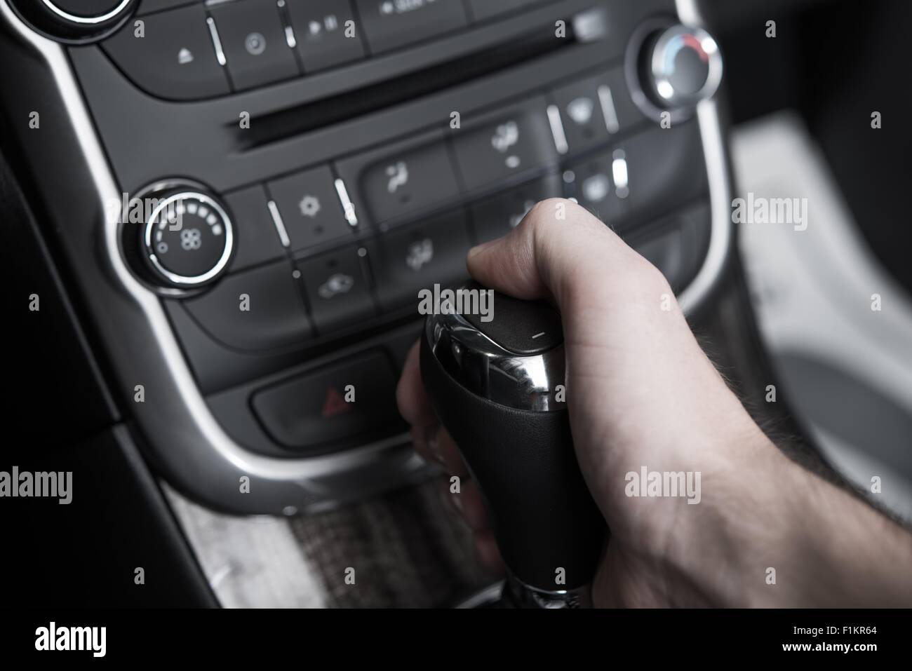 Automatic Transmission Drive Electronic Gear Change by Button. Transmission Stick with