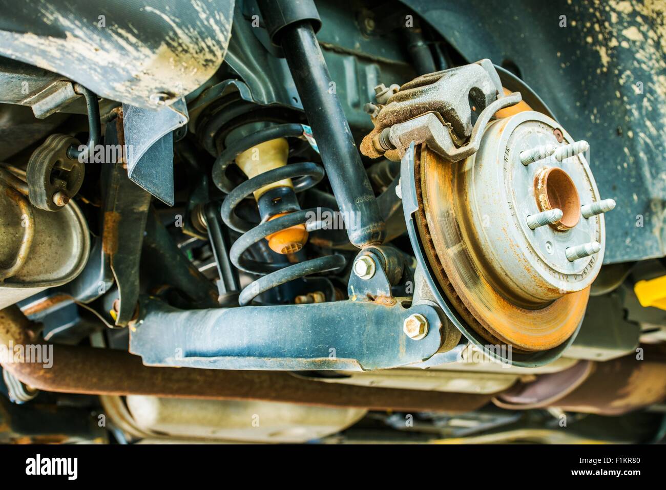 Car Suspension and Brakes Maintenance in Auto Service Stock Photo Alamy