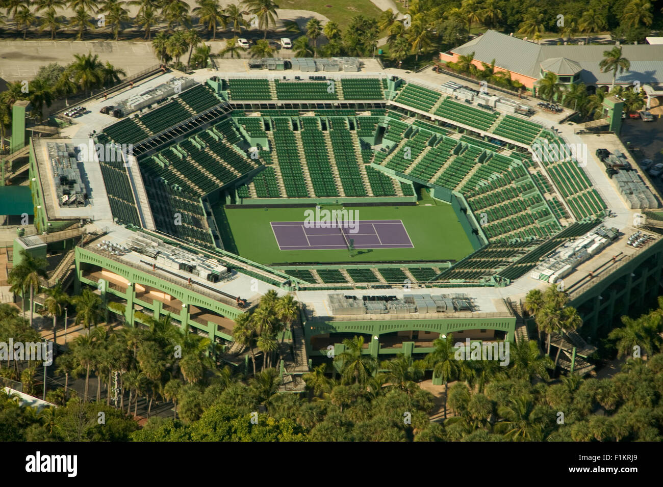 Aerial view of a tennis court at Crandon Park, Key Biscayne, Miami, Miami-Dade  County, Florida, USA Stock Photo - Alamy