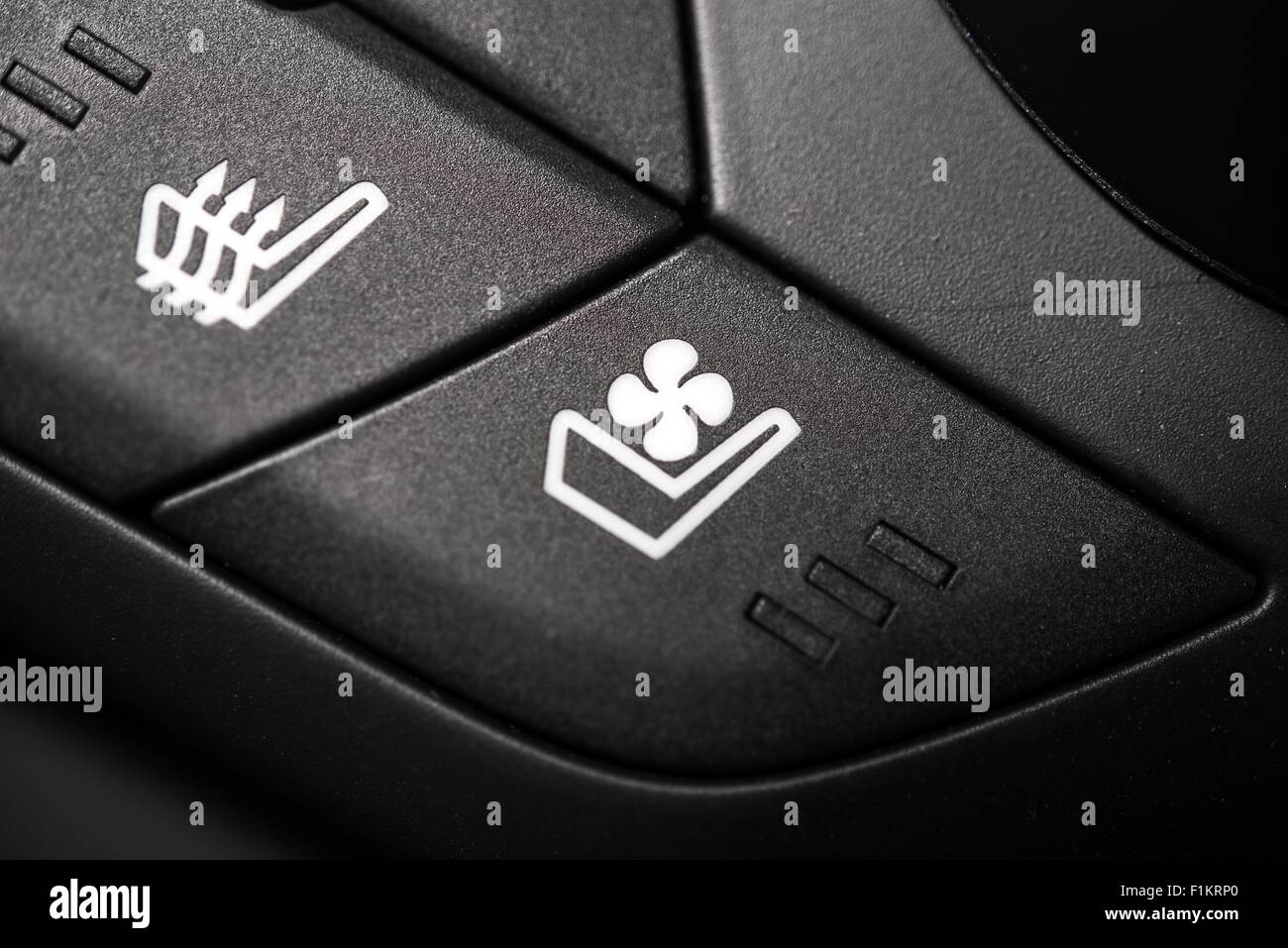 Heated and Ventilated Car Seat Controls. Heat and Ventilation Buttons