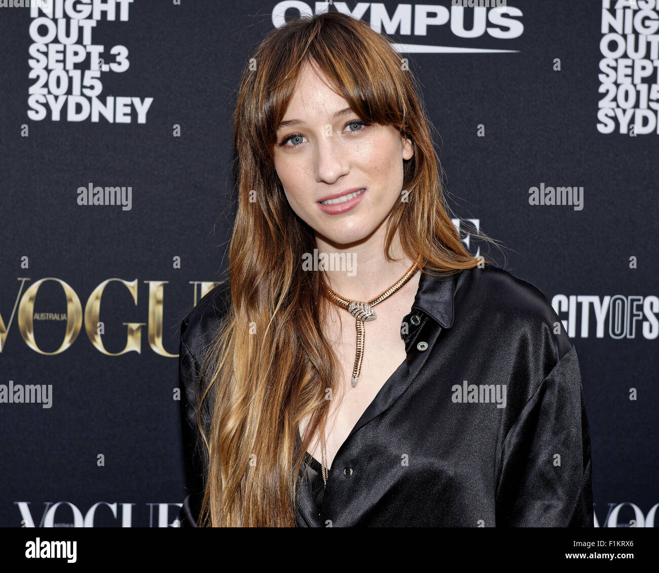 Sydney, Australia. 03rd Sep, 2015. Sophie Lowe arrives at the Vogue Fashion's Night Out in Sydney. Credit:  MediaServicesAP/Alamy Live News Stock Photo