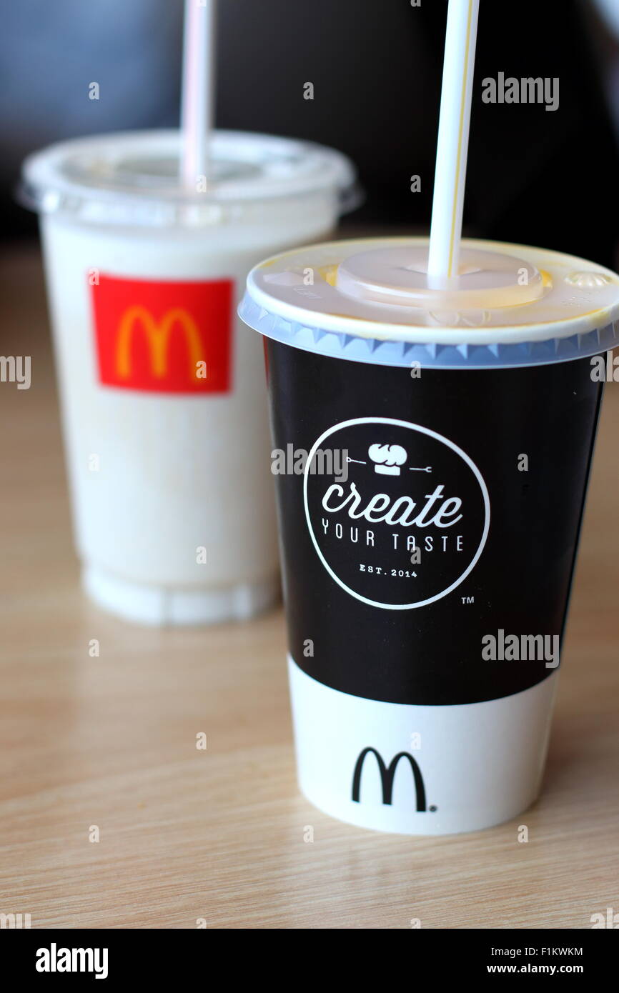 McDonald's drinks on the table Stock Photo Alamy