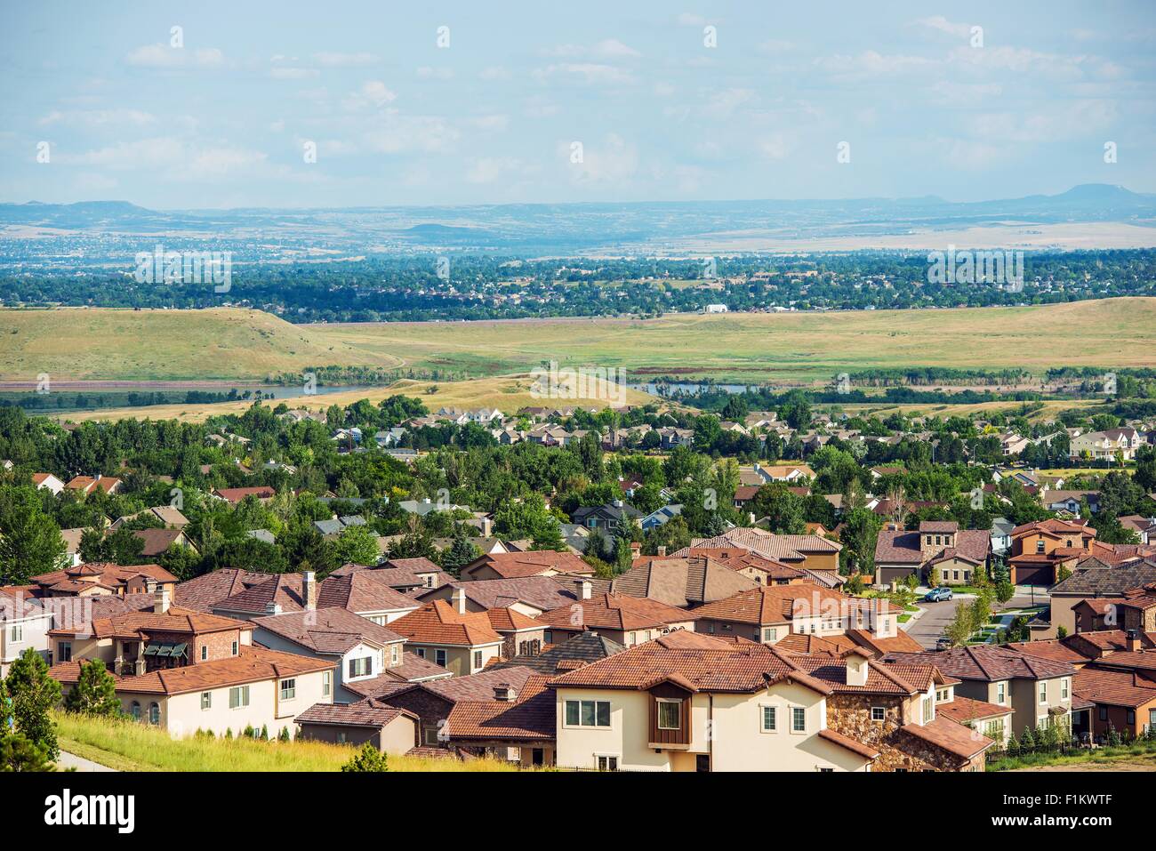 Colorado Living. Lakewood Colorado Denver Metro Area Residential Area Panorama. United States