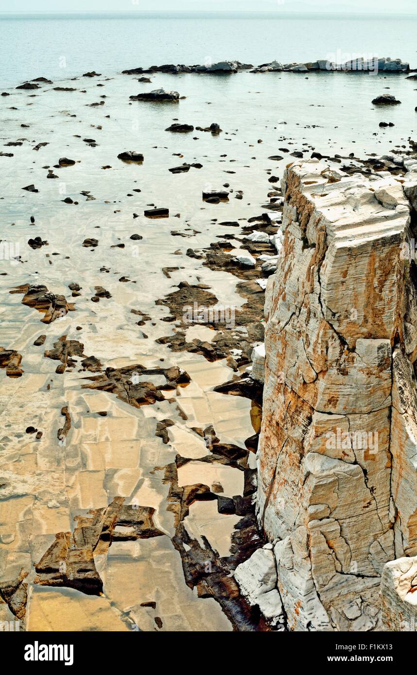 White marble rocks and cliff on Thassos Island,Greece Stock Photo Alamy