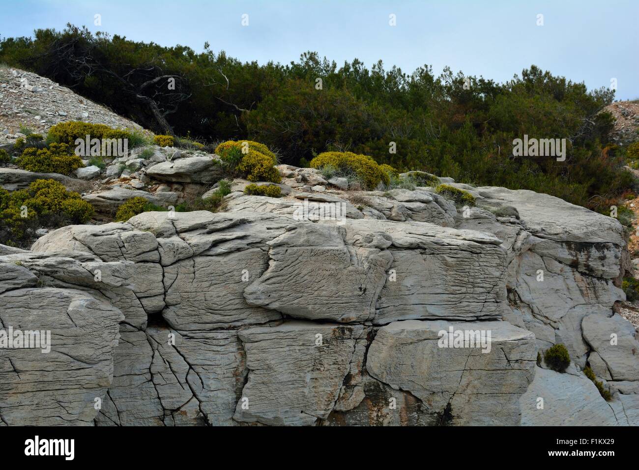 White marble rocks on Thassos Island,Greece Stock Photo - Alamy