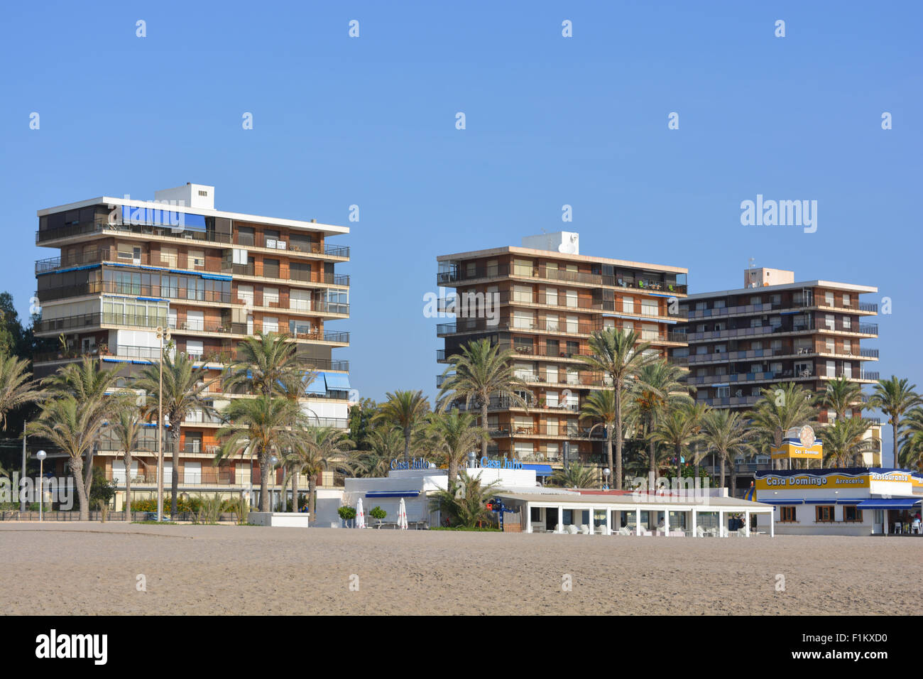 Apartments and a restaurant on the beach front at San Juan Playa, San
