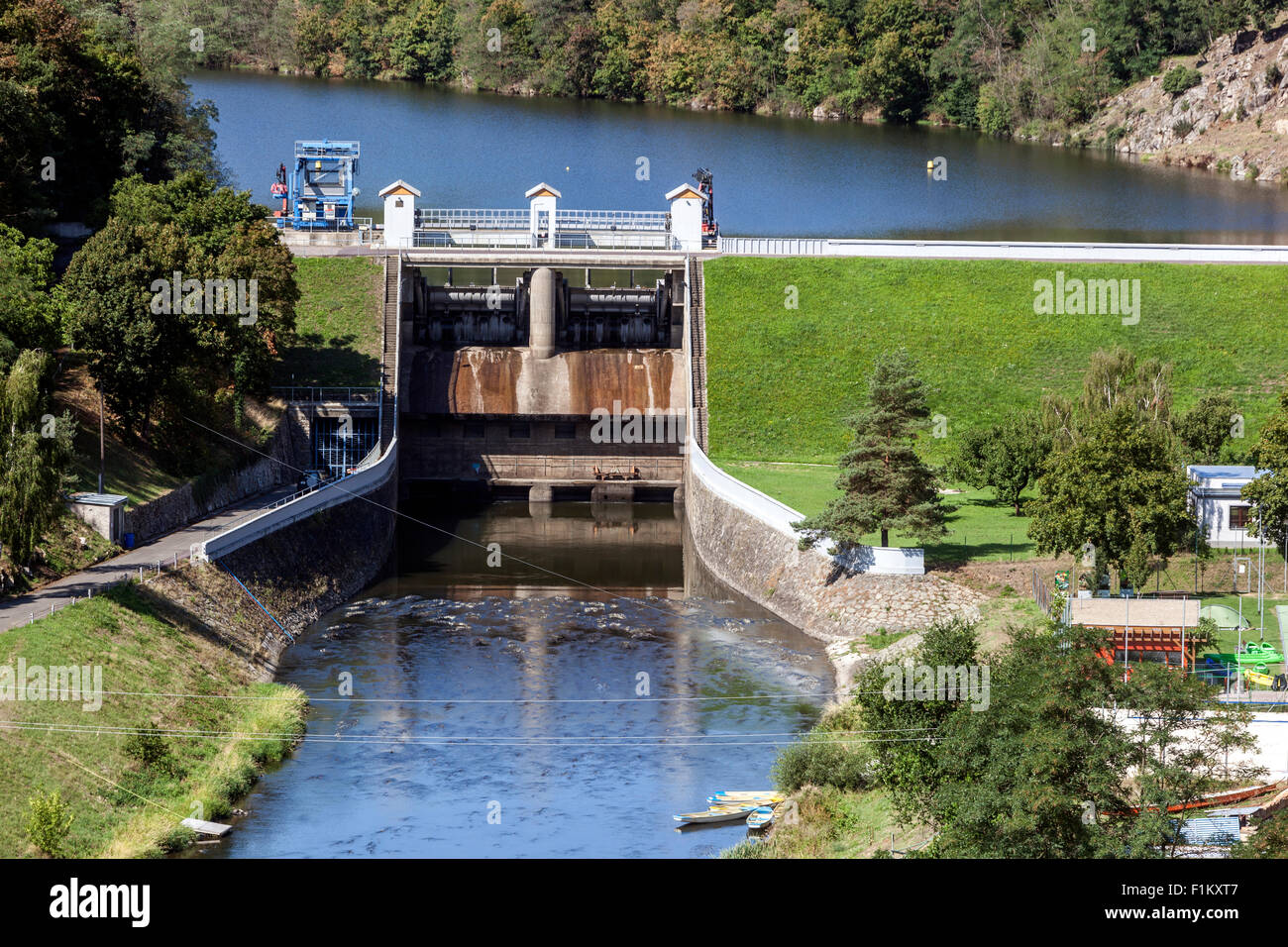 Znojmo, hydroelectric dam, river Dyje,  South Moravia, Czech Republic, Europe Stock Photo