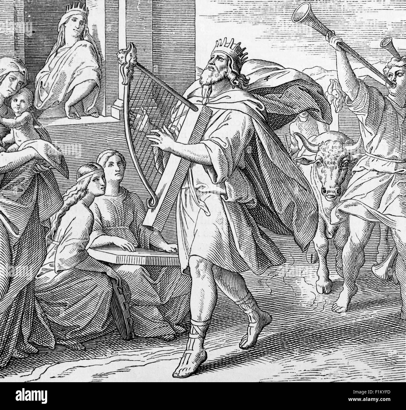 King David Bringing Home the Ark of the Covenant, Around 1030 BC Stock