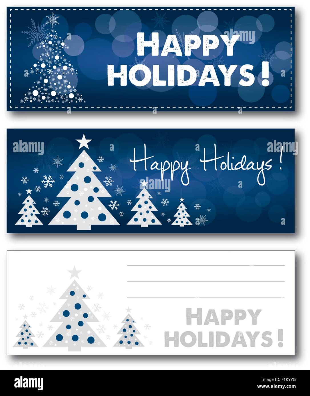 Happy Holiday christmas blue banner vector illustration Stock Vector