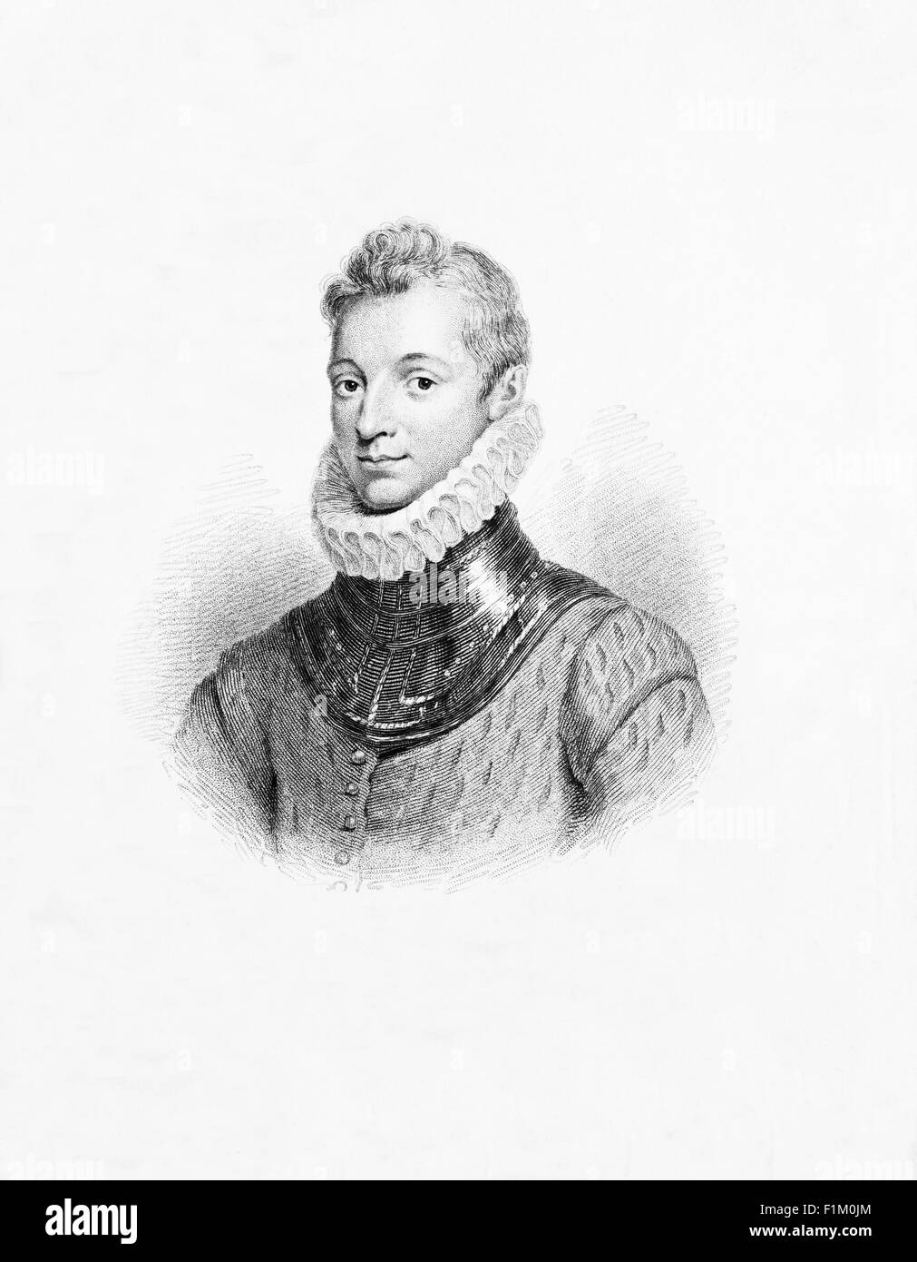 Sir Philip Sidney (1554 – 1586) an English poet, courtier and soldier, Remembered as one of the most prominent figures of the Elizabethan Age. Stock Photo