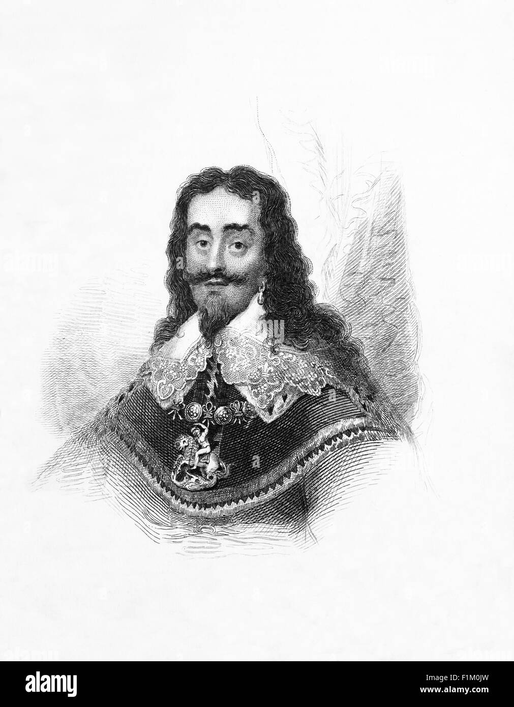 Charles I (1600 – 1649), King of England, King of Scotland, and King of Ireland from 27 March 1625 until his execution in 1649 as a result of the English CIvil War. Stock Photo