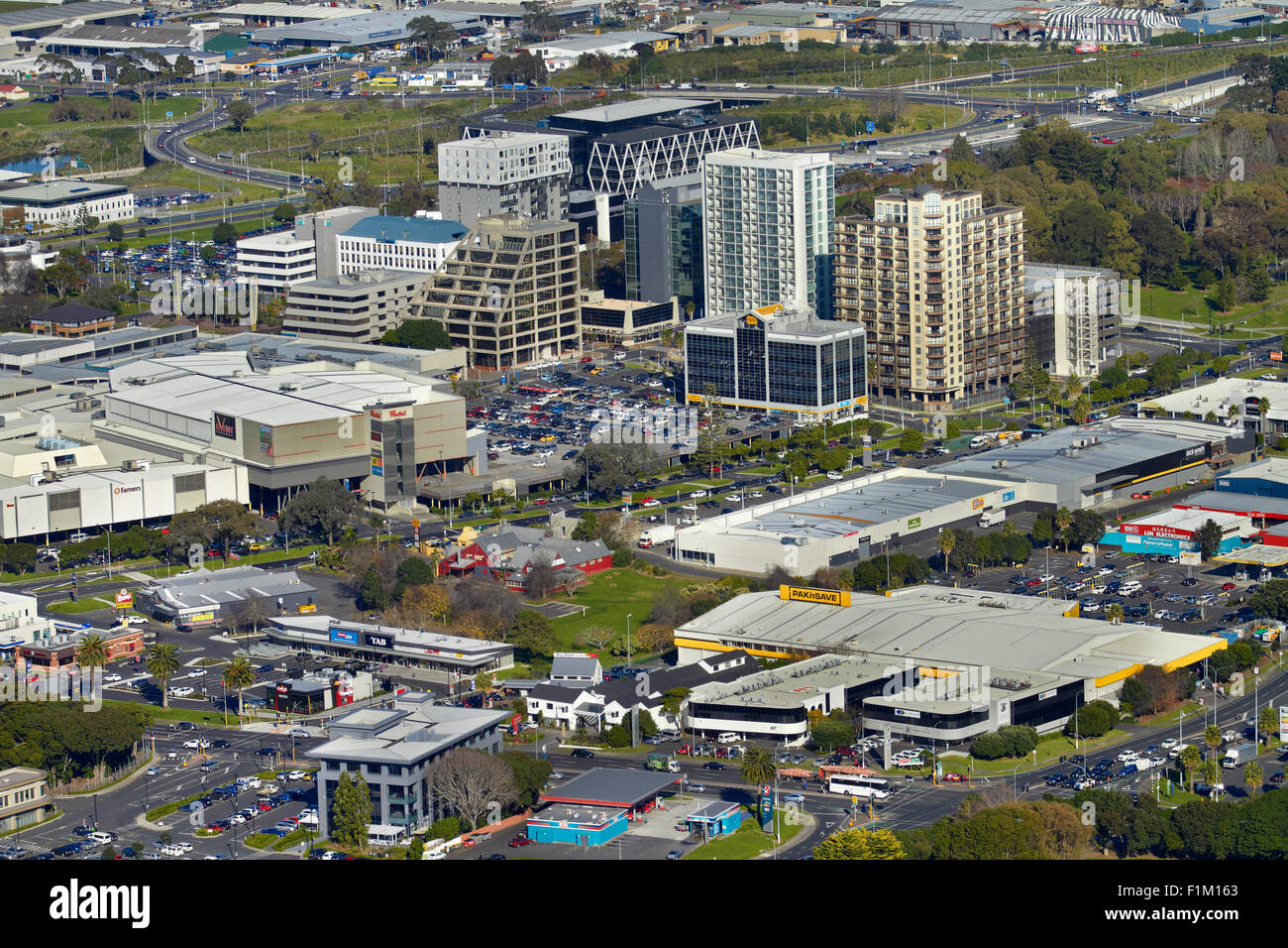 Manukau City Centre, Auckland, North Island, New Zealand aerial Stock