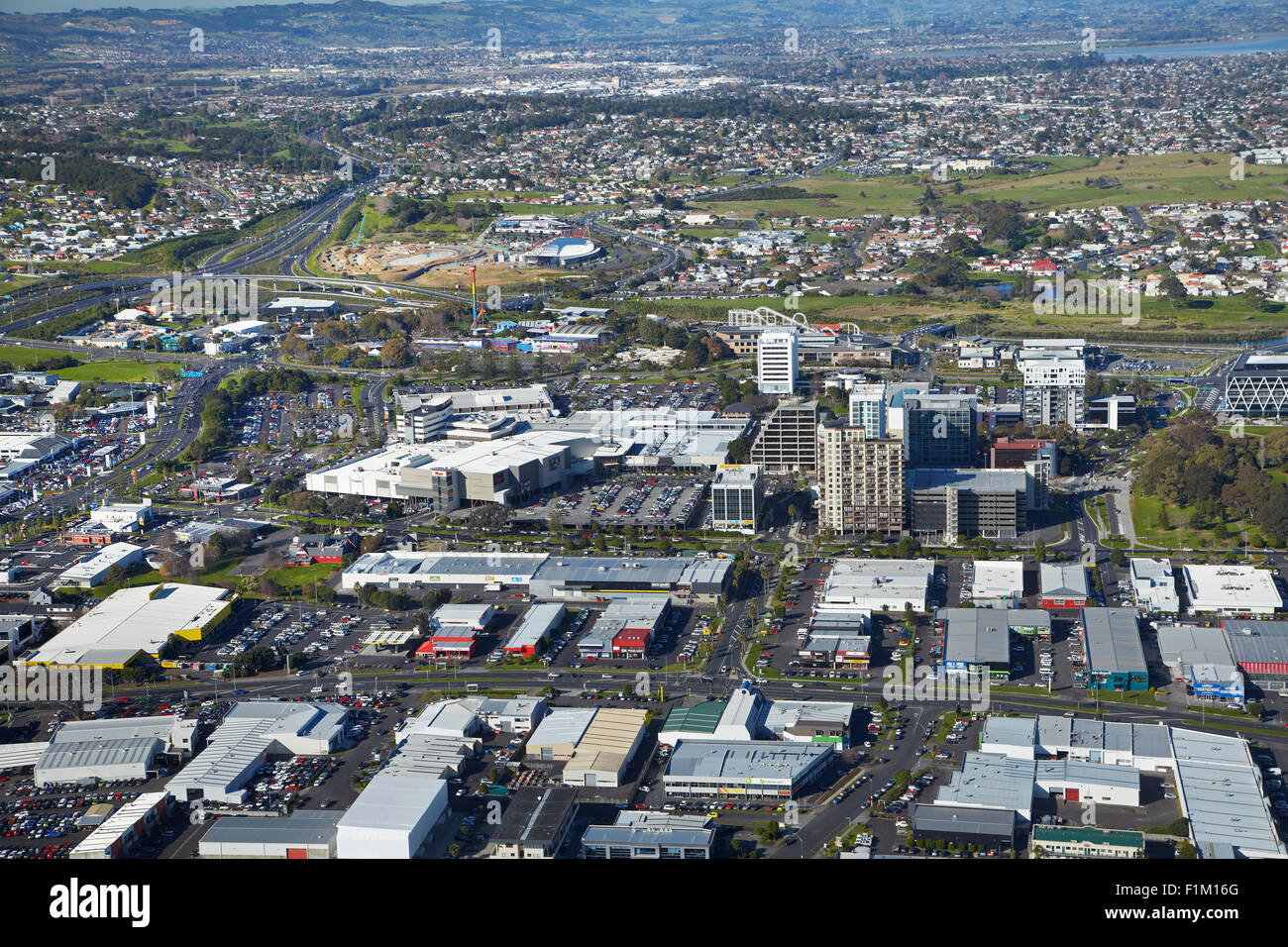 Manukau City Centre, Auckland, North Island, New Zealand aerial Stock
