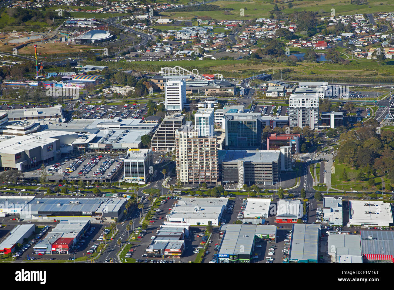 Manukau City Centre, Auckland, North Island, New Zealand aerial Stock