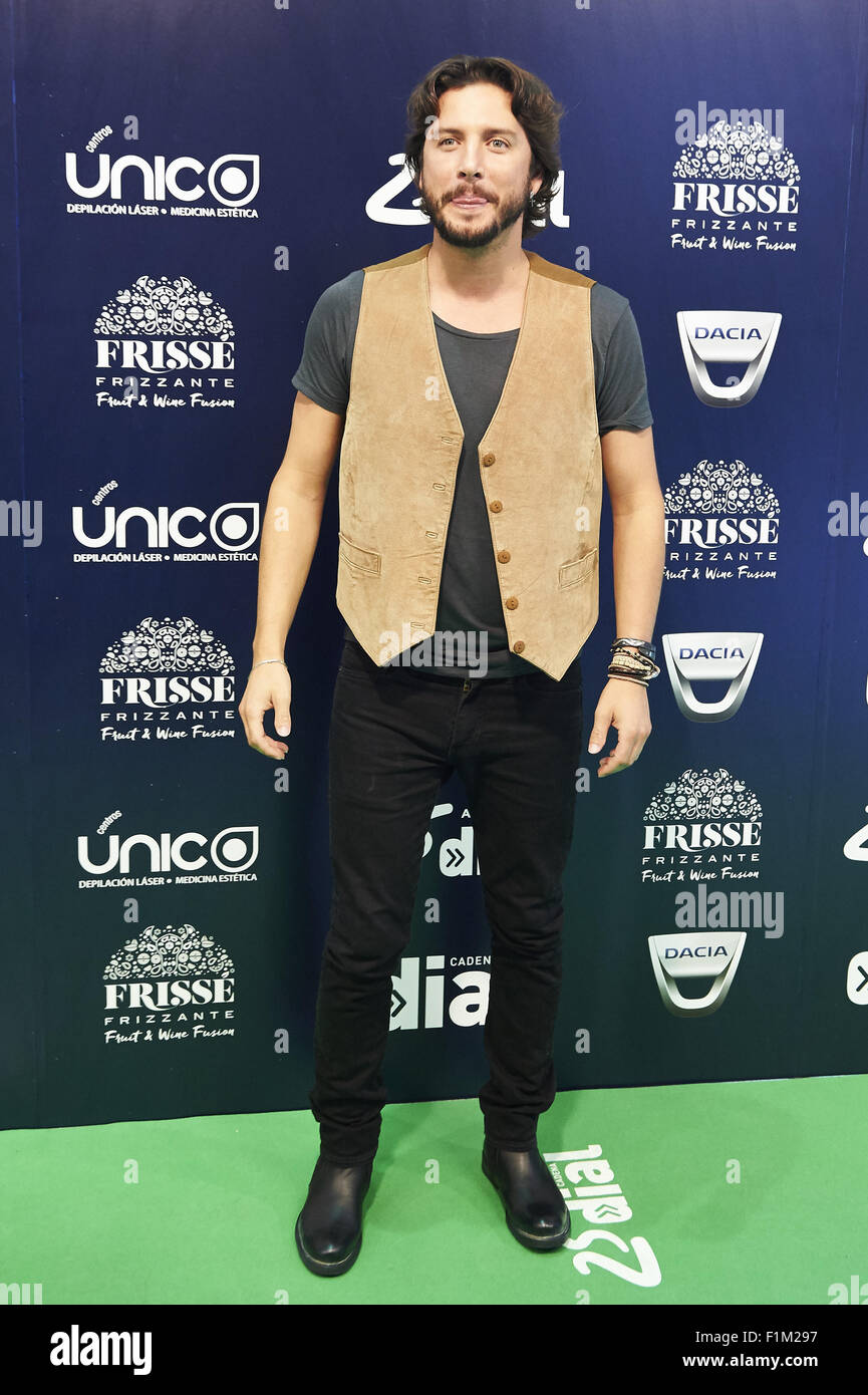 Madrid, Spain. 3rd Sep, 2015. Manuel Carrasco attends Cadena Dial 25 anniversary party photocall at Palacio de los Deportes on September 3, 2015 in Madrid Credit:  Jack Abuin/ZUMA Wire/Alamy Live News Stock Photo