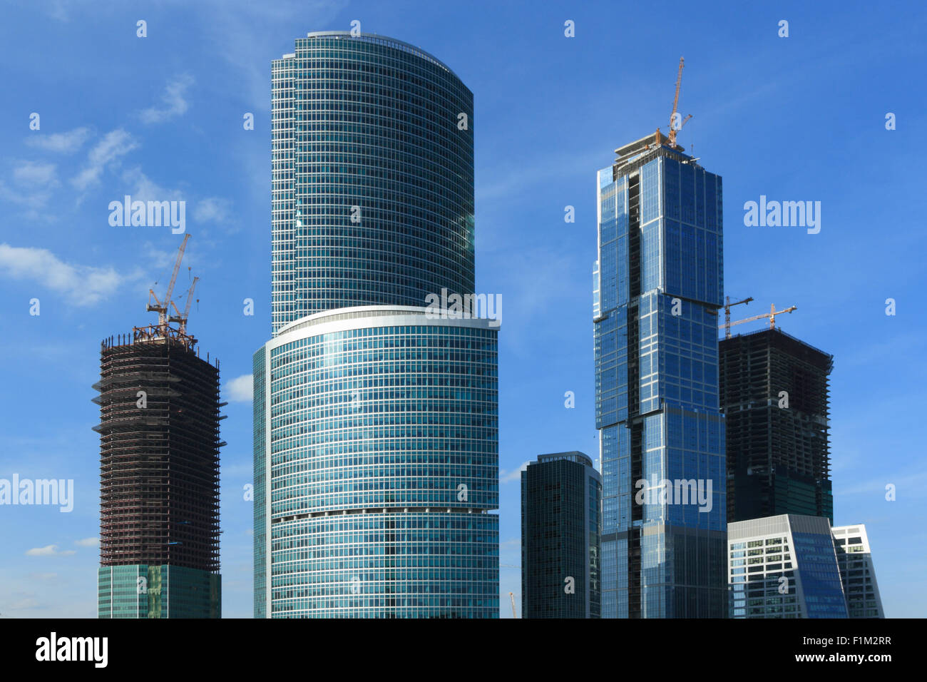 Modern corporate buildings in Moscow City district. Stock Photo