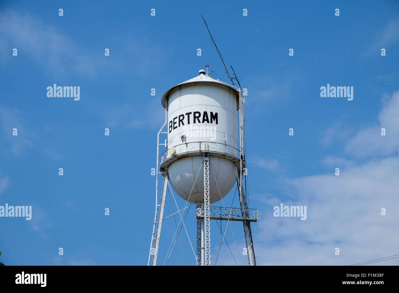 Small town municipal elevated water storage tank Bertram, Texas Stock Photo  - Alamy