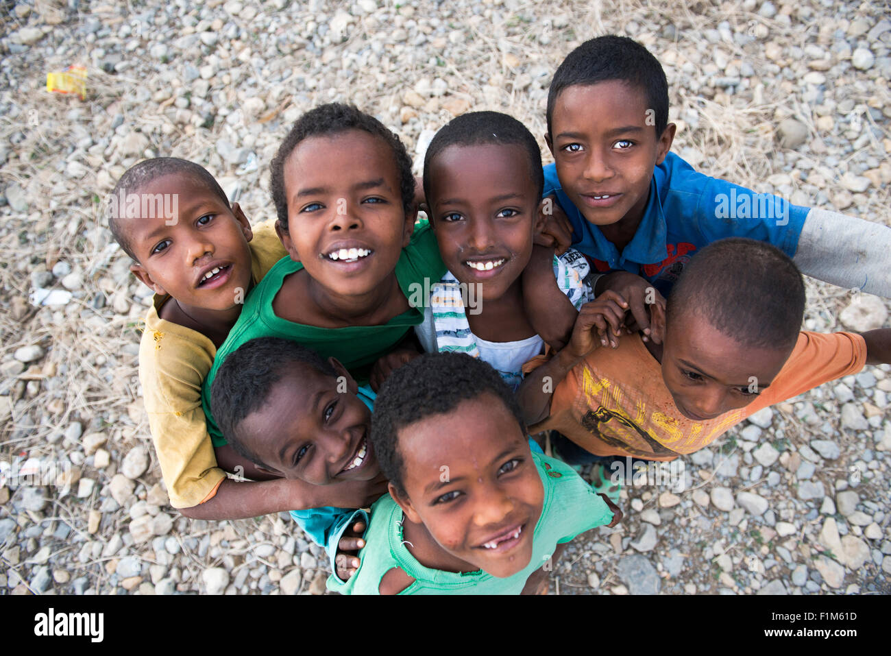 Ethiopian children looking up at the camera Stock Photo - Alamy