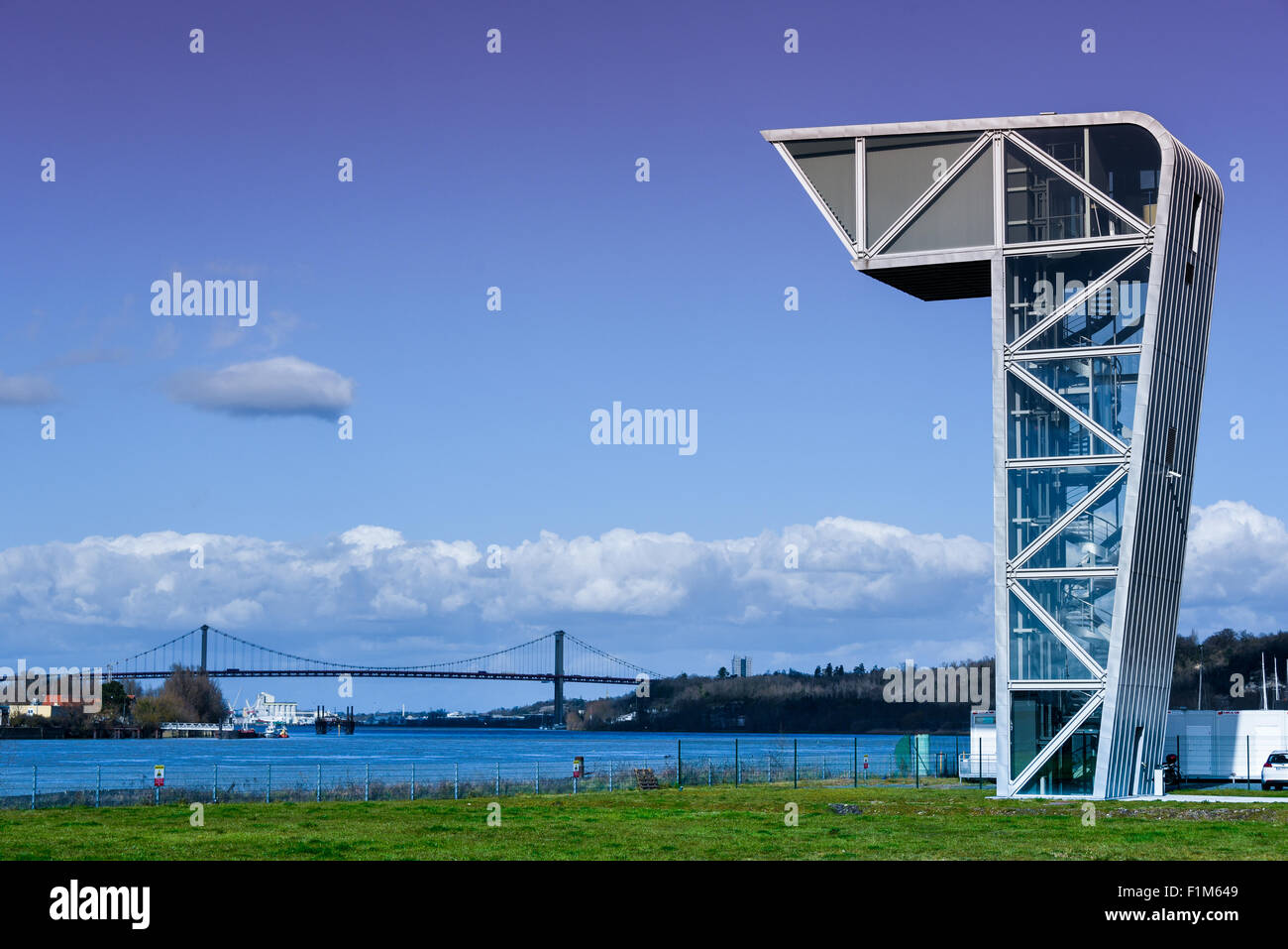 Command center of the Chaban Delmas Bridge in Bordeaux (France), the ...