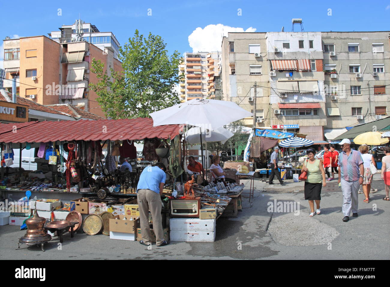Bric-a-brac at Central Market (aka New Market), Sheshi Avni Rustemi, Tirana, Albania, Balkans, Europe Stock Photo