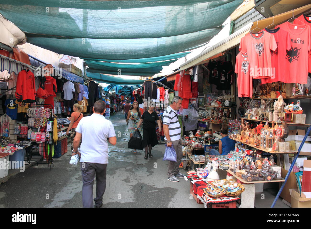 Chams local market, Rruga Shyqyri Berxolli, Tirana, Albania, Balkans, Europe Stock Photo