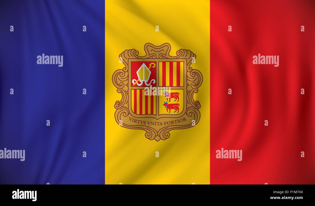 Flag of Andorra - vector illustration Stock Vector
