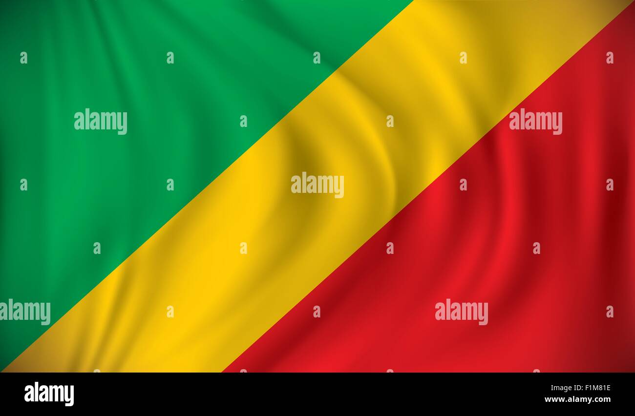 Flag of Republic of Congo - vector illustration Stock Vector Image ...