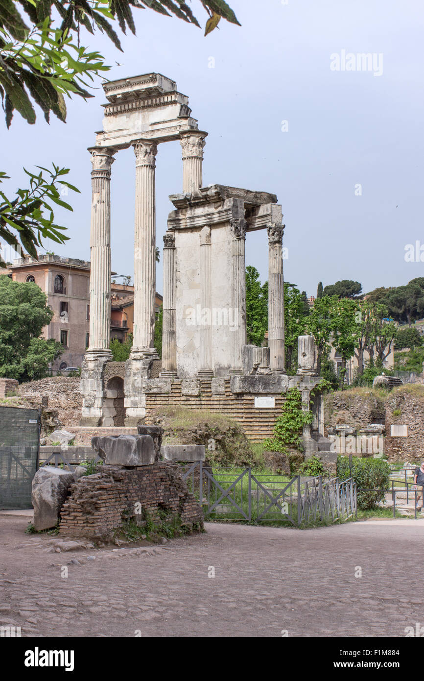 Historic buildings in the Roman Forum Stock Photo