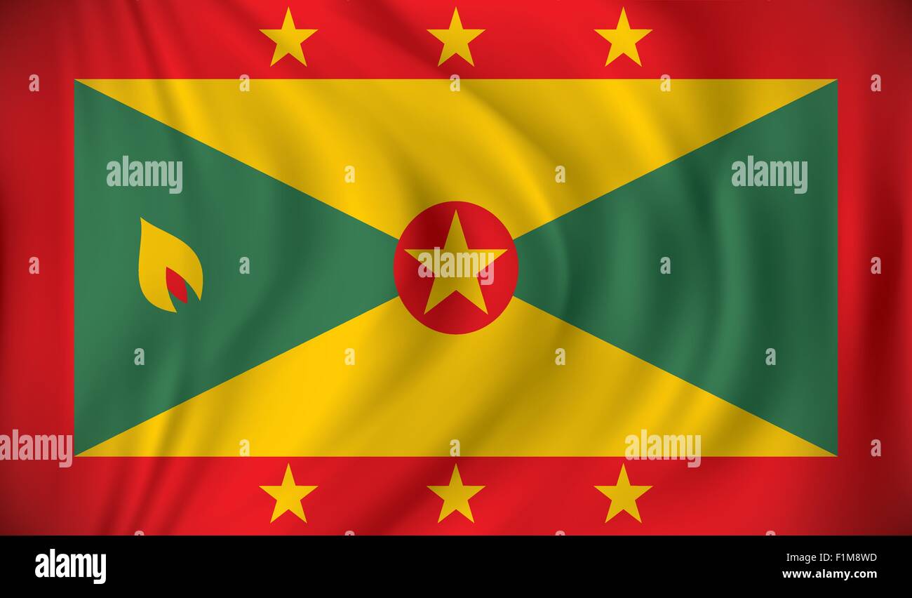 Flag of Grenada - vector illustration Stock Vector