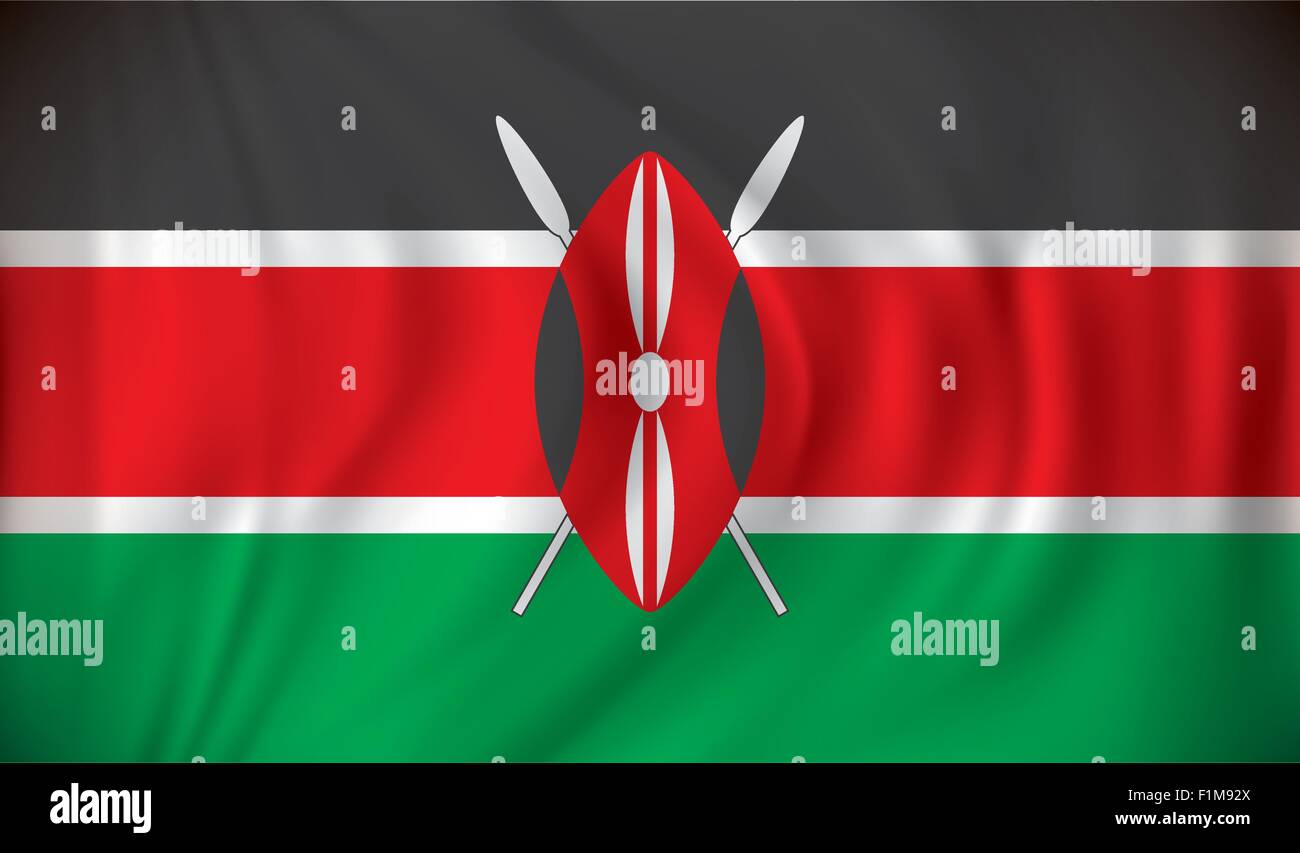 Flag of Kenya - vector illustration Stock Vector