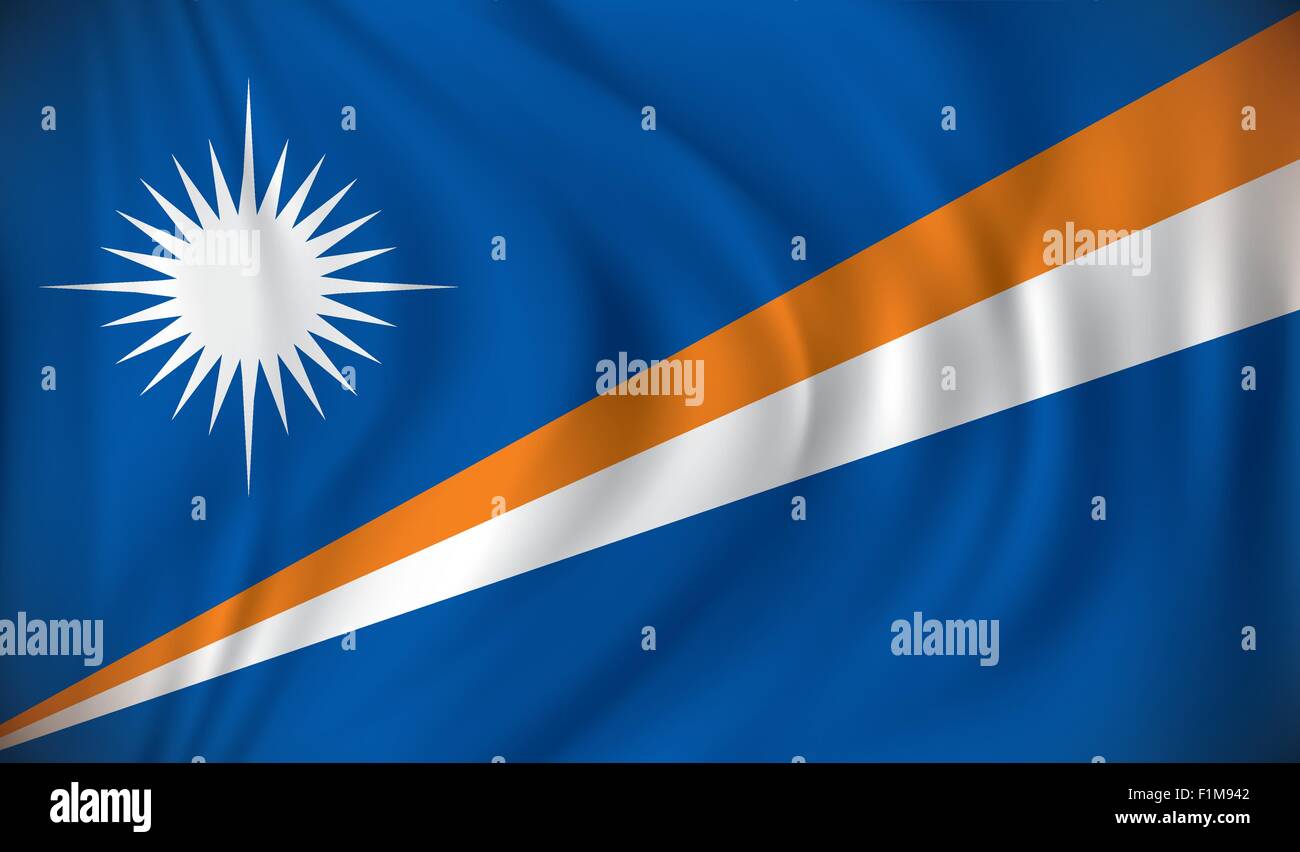 Flag of Marshall Islands - vector illustration Stock Vector