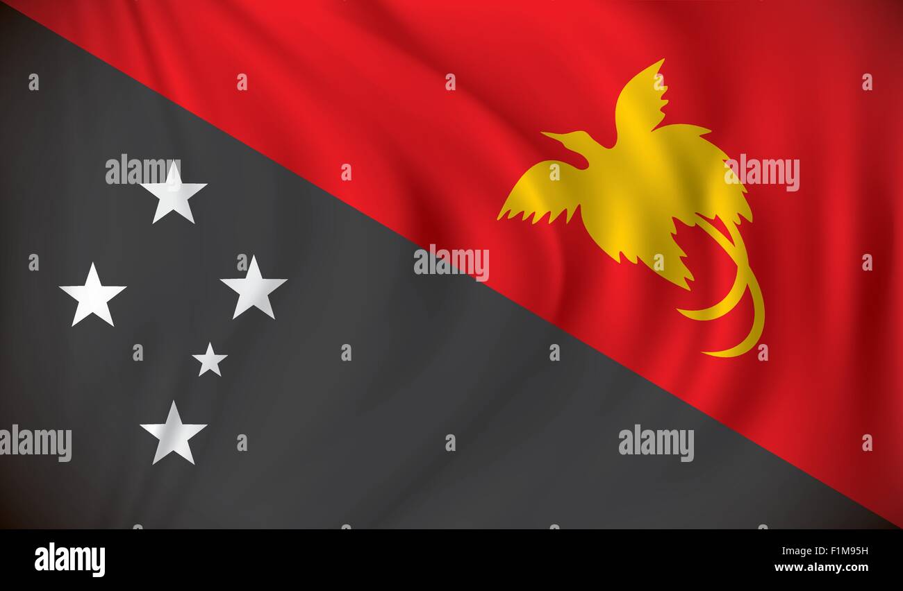 Flag of Papua New Guinea - vector illustration Stock Vector