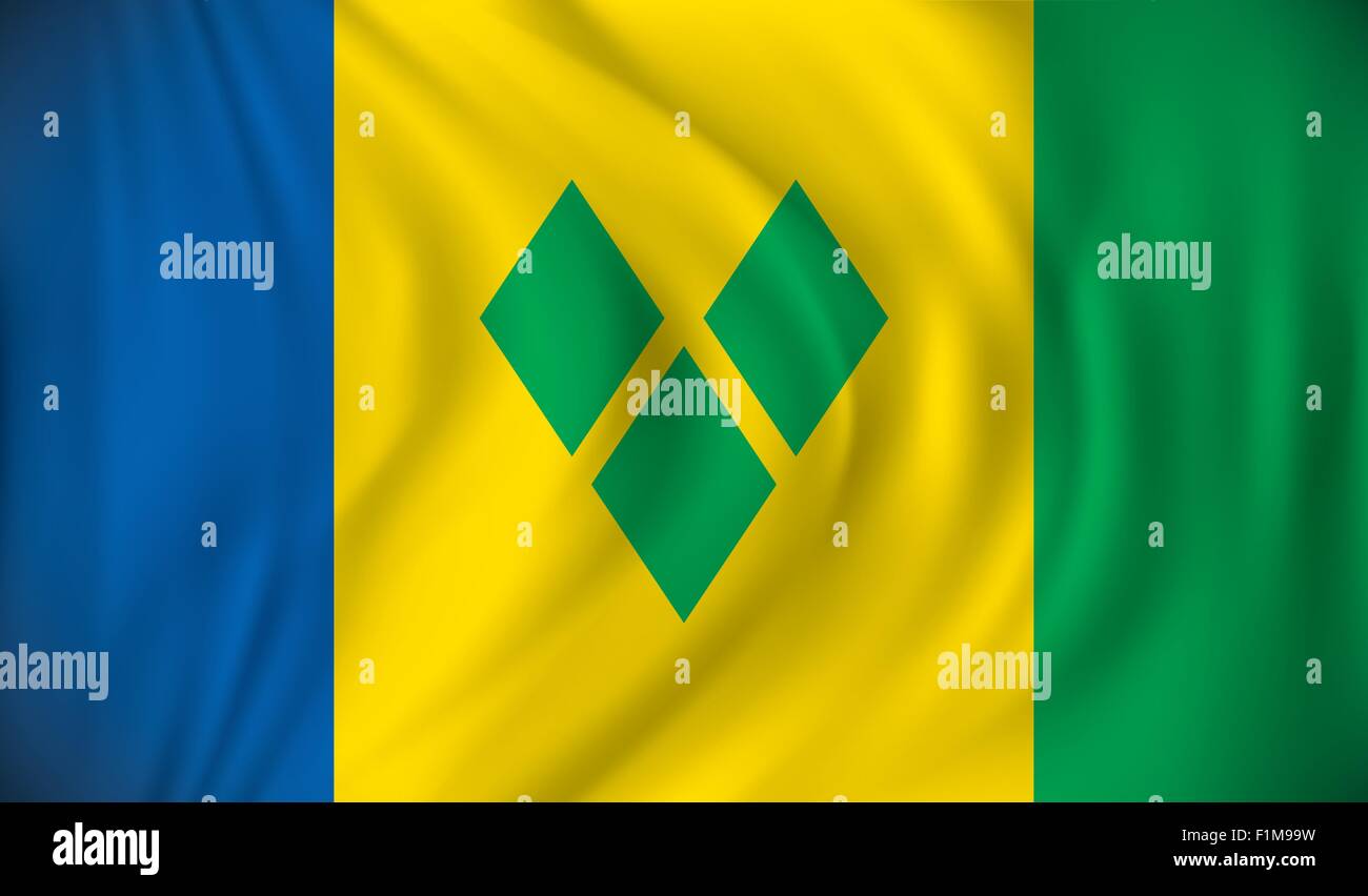 Flag of Saint Vincent and Grenadines - vector illustration Stock Vector ...