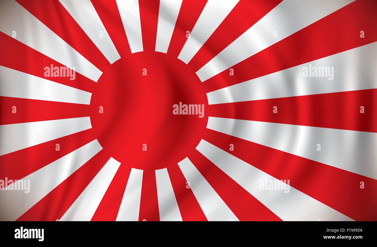 Flag of Japanese Naval Ensign - vector illustration Stock Vector