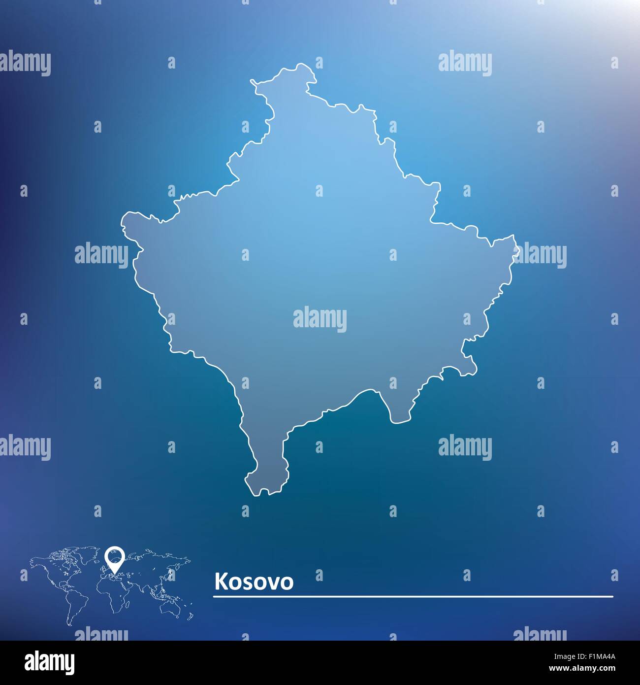 Map of Kosovo - vector illustration Stock Vector