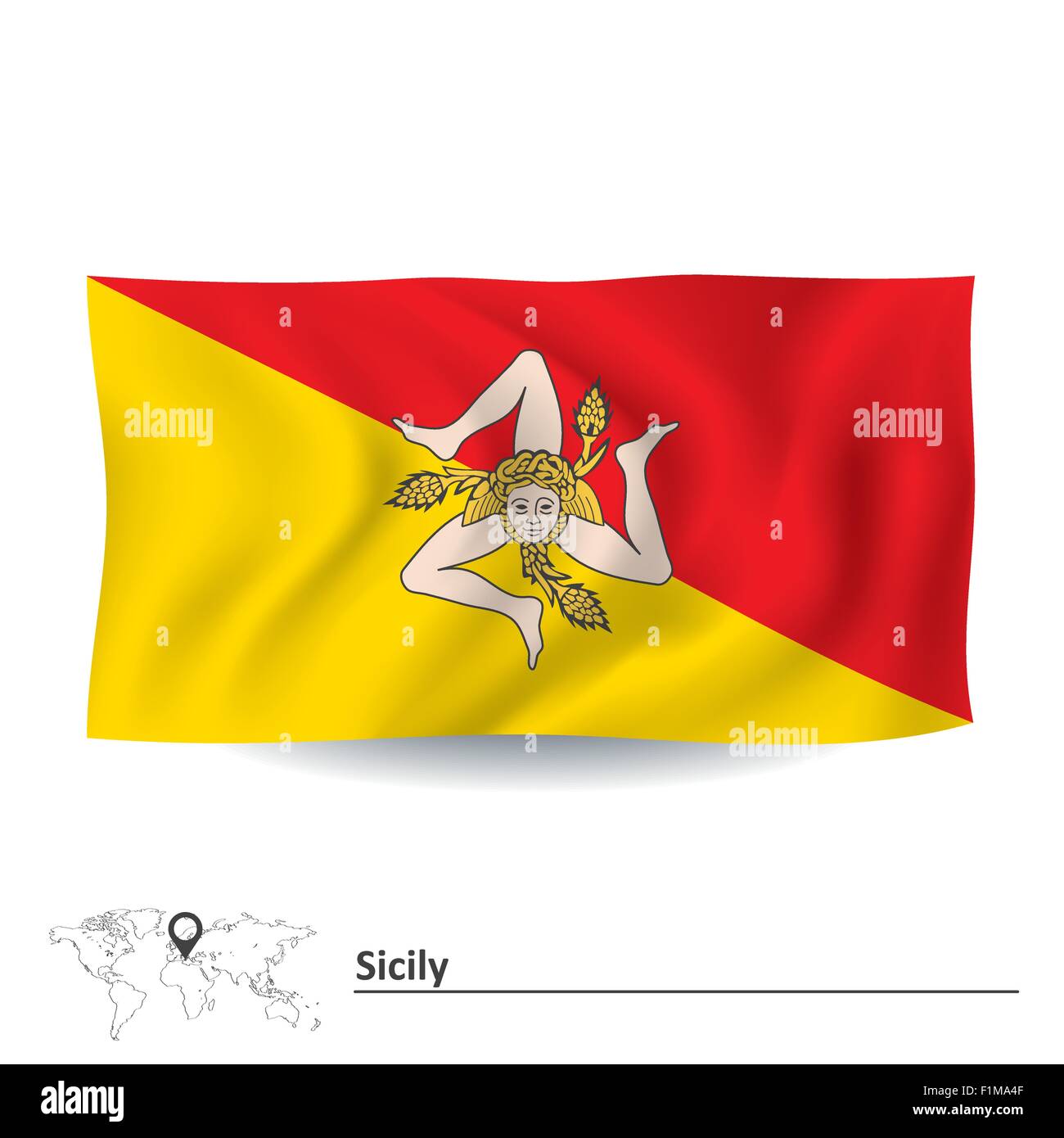 Flag of Sicily - vector illustration Stock Vector