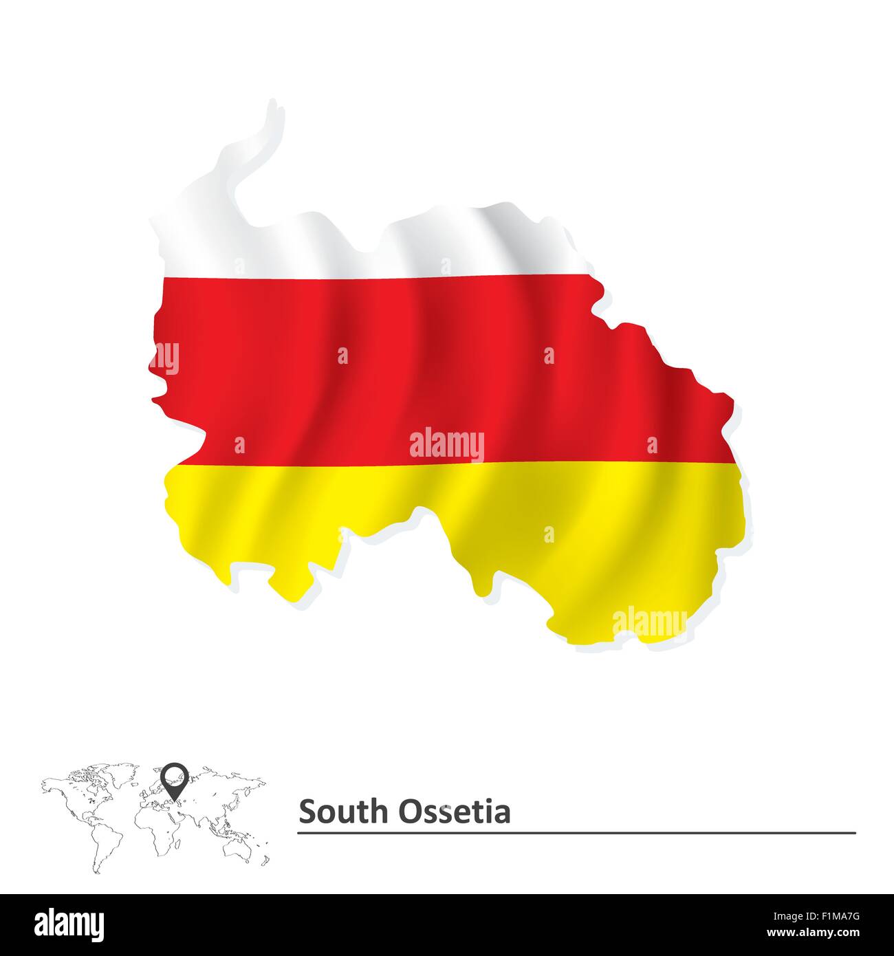 Map of South Ossetia with flag - vector illustration Stock Vector Image &  Art - Alamy
